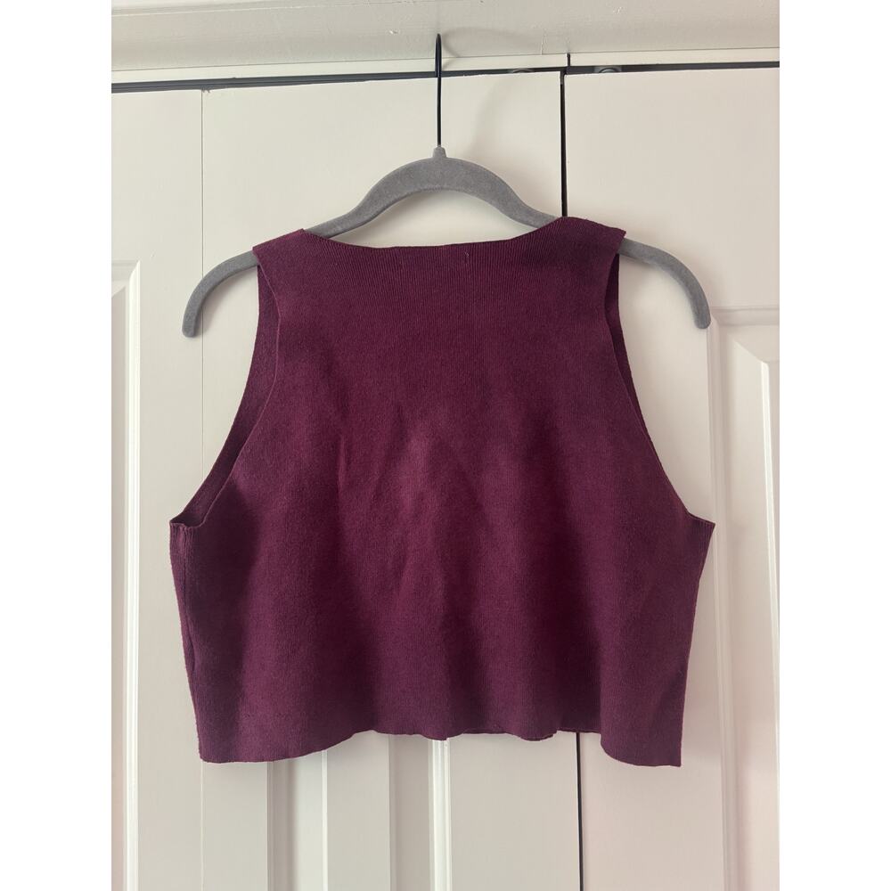 Kendall & Kylie Purple Cropped Button Down Sweater Vest S - Picture 7 of 7